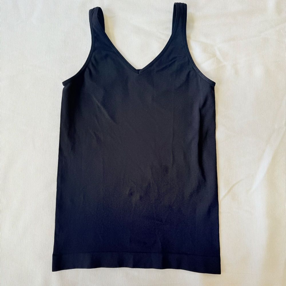 Halogen Womens Tank Top Shapewear  Black Vneck Medium M